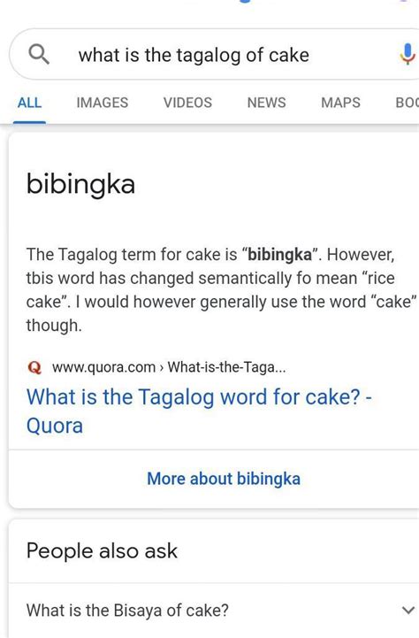 cake in tagalog brainly